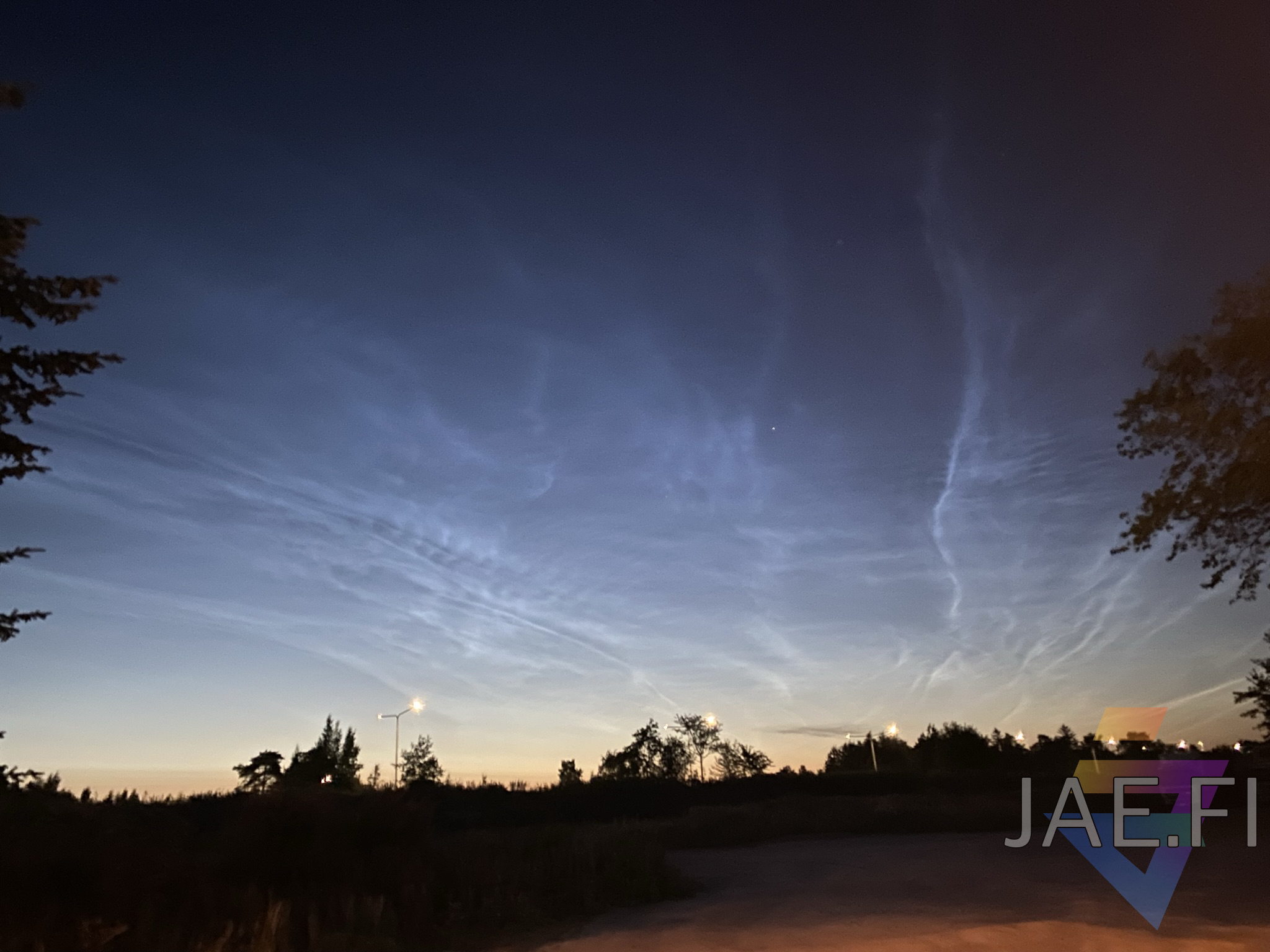 Night sky in Lauttasaari, Helsinki, Finland.